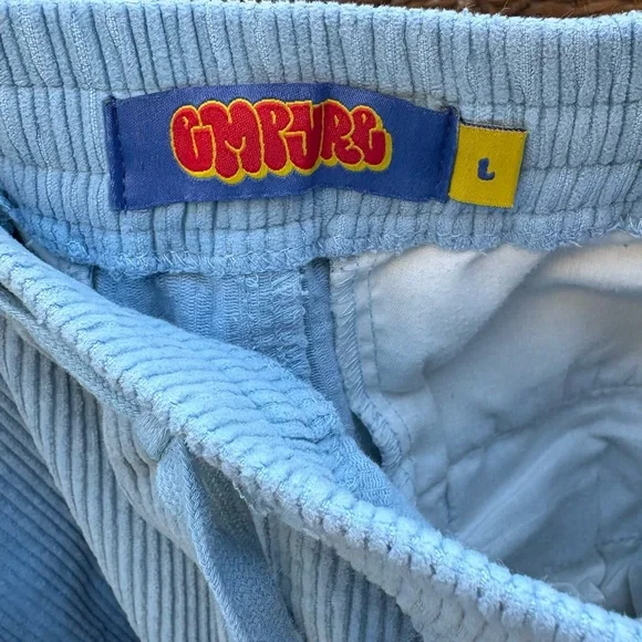 EMPYRE Skate Shorts in Pastel Blue Corduroy Drawstring Waist Men’s Size Large - Picture 9 of 11